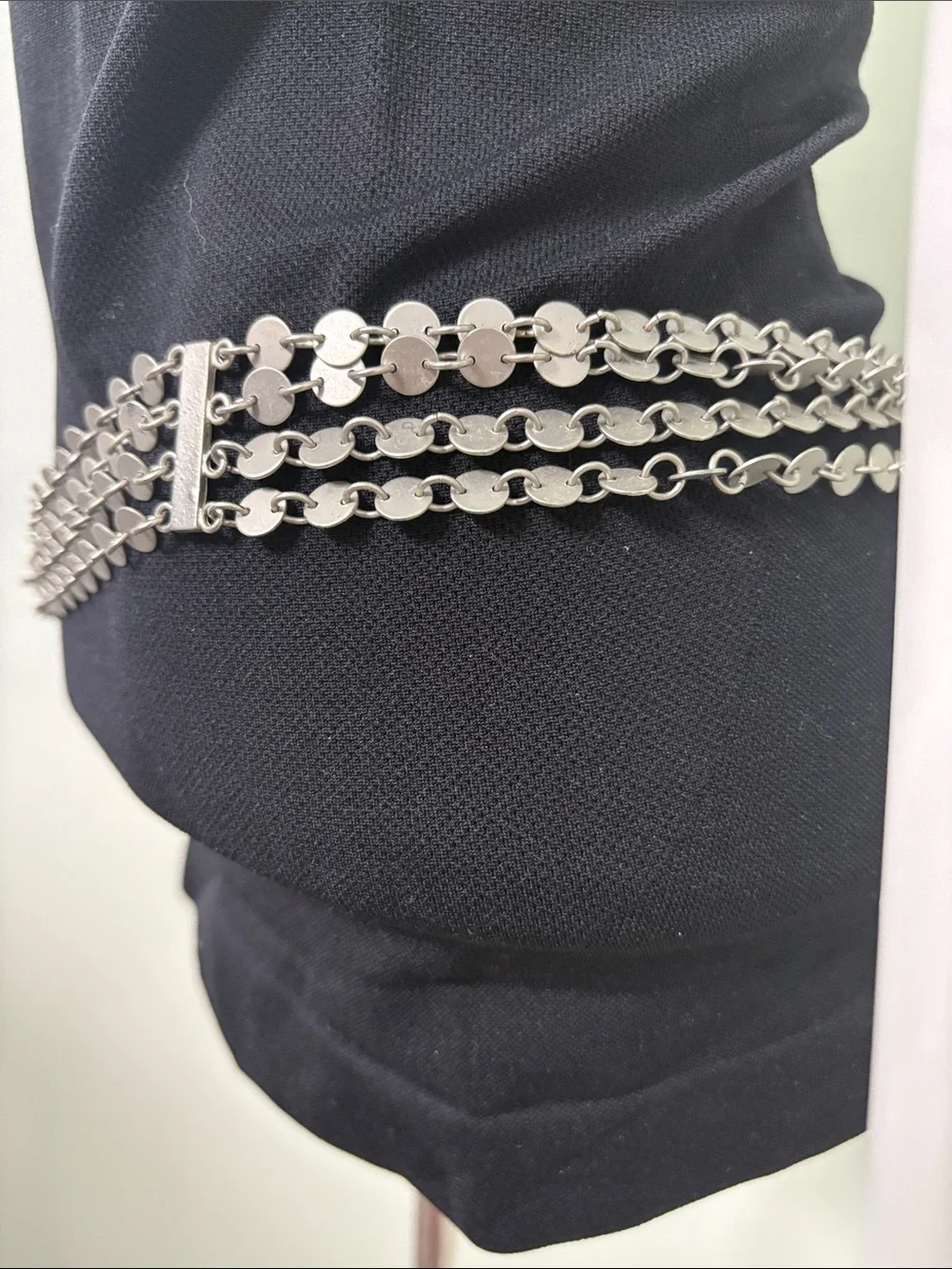 Vintage Siver Tone 4 Strand Chain Link Belt